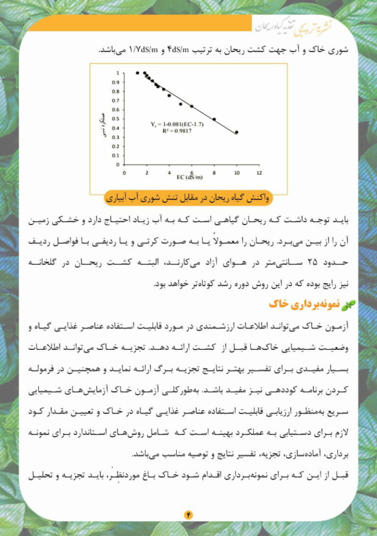 نشریه ترویجی تغذیه سبزی ریحان صفحه 4