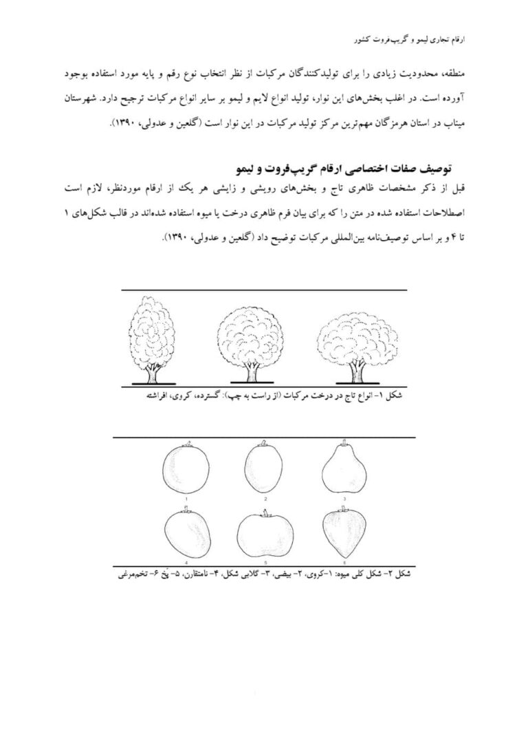 نشریه فنی ارقام تجاری لیمو و گریپ فروت کشور صفحه 5